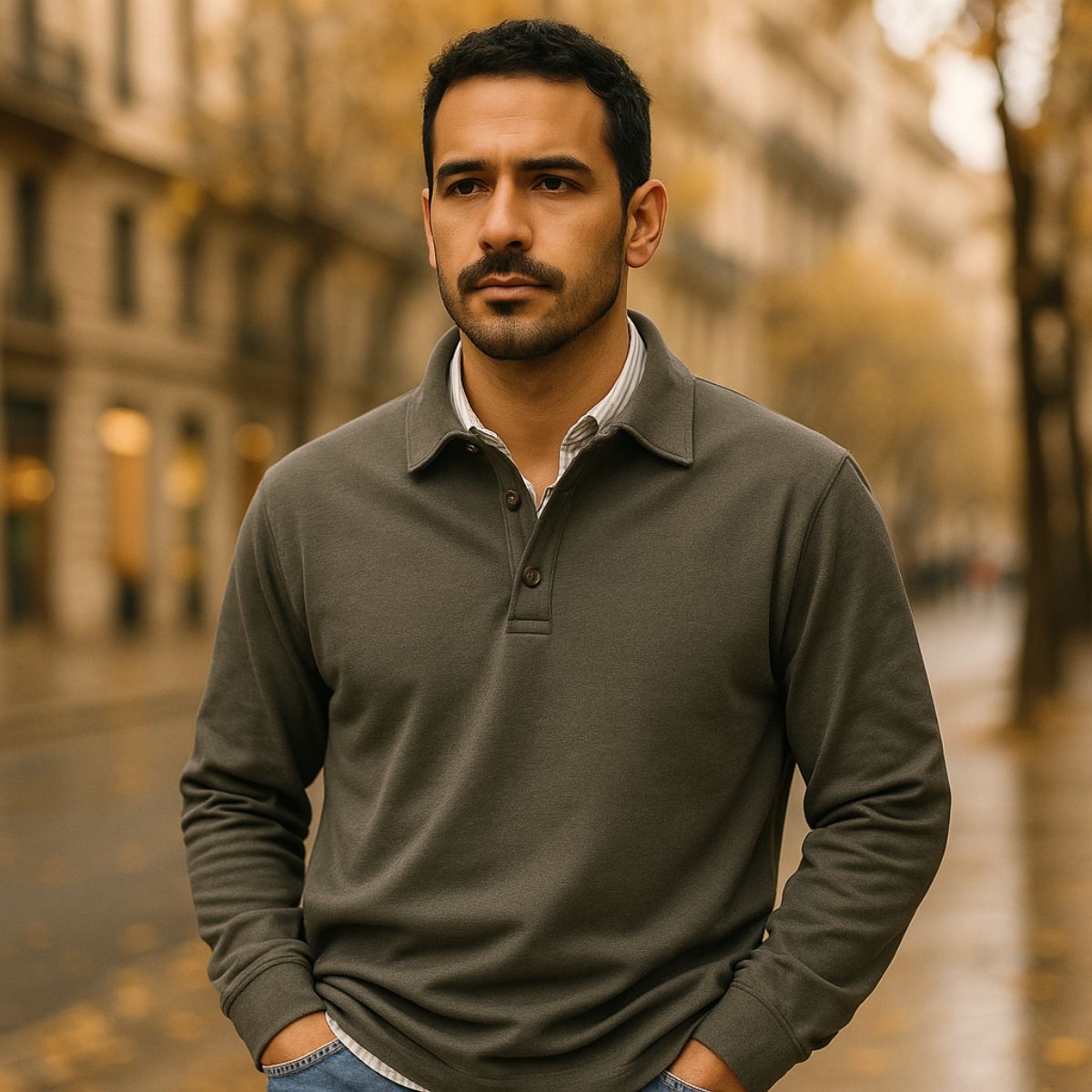 Luxury Long Sleeve Polo