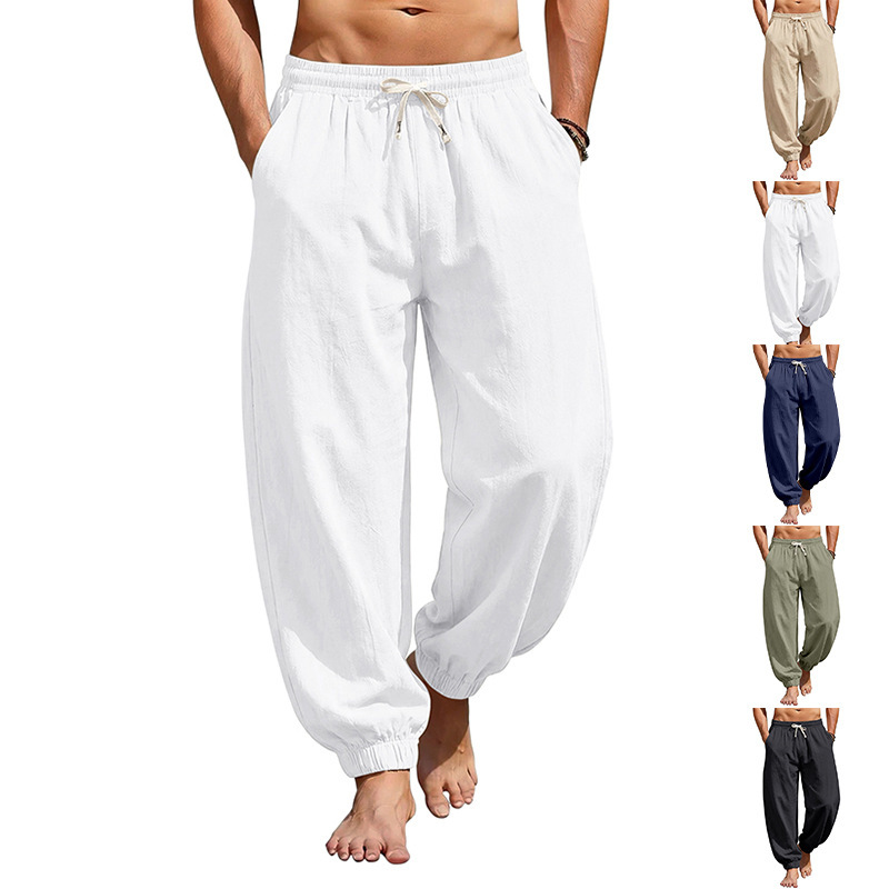 Loose Fit Linen Pants for Men