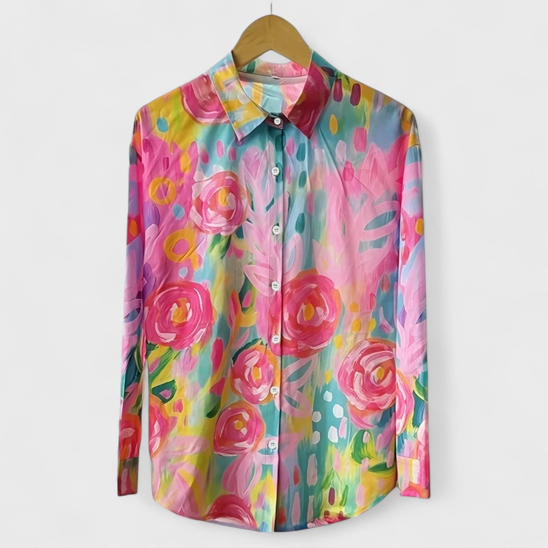 Colorful blouse with a playful print