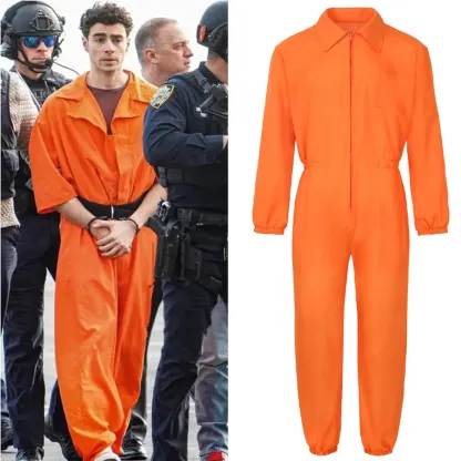 Luigi Prison Uniform Work Jumpsuit Cosplay Costume