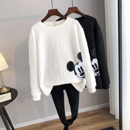 Disney Mickey Mouse Print Loose Sweatshirt
