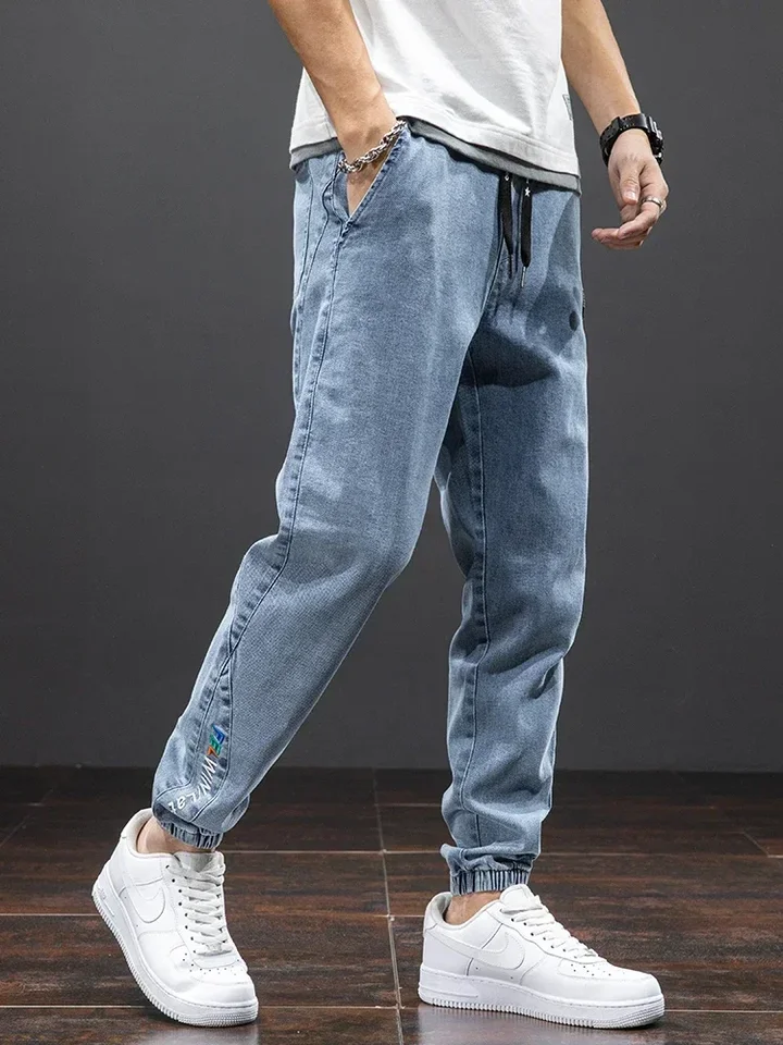 Spring Summer Jeans Men Fashion Tapered Harem Denim Pants Casual Jogger Baggy Jean Trousers Male Plus Size 5XL Streetwear