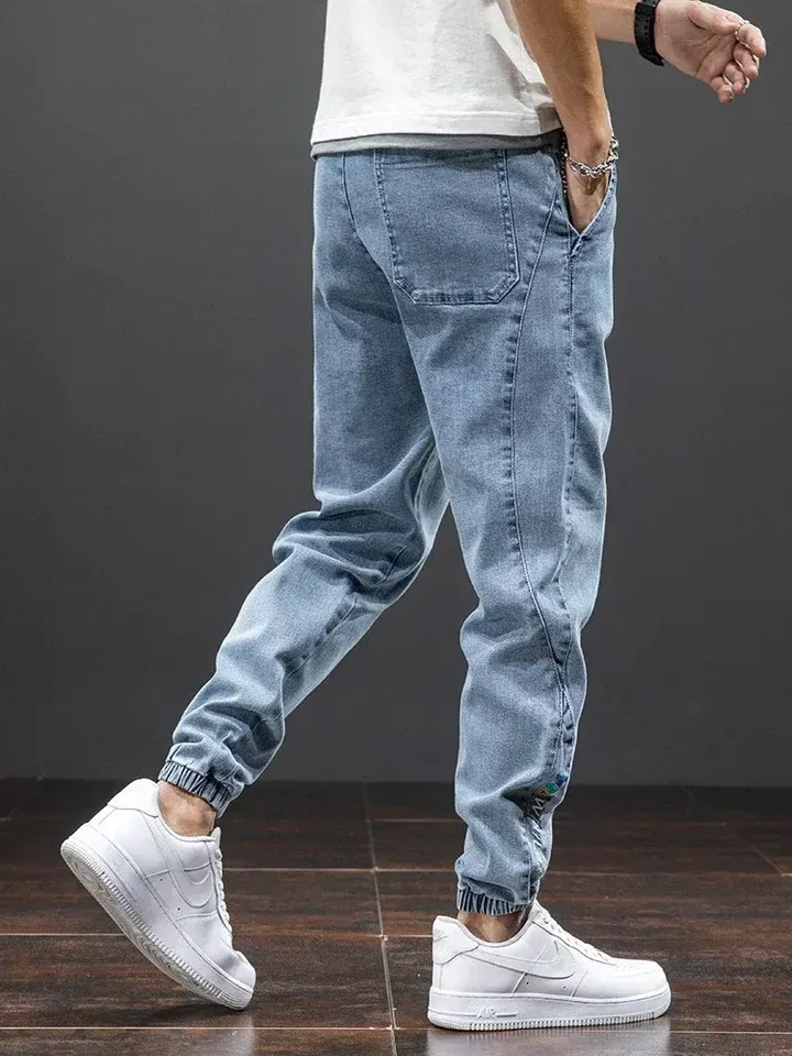 Spring Summer Jeans Men Fashion Tapered Harem Denim Pants Casual Jogger Baggy Jean Trousers Male Plus Size 5XL Streetwear