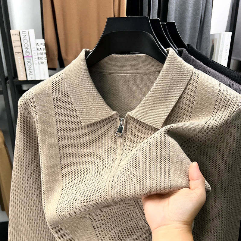 Men's Knit Cardigan Polo