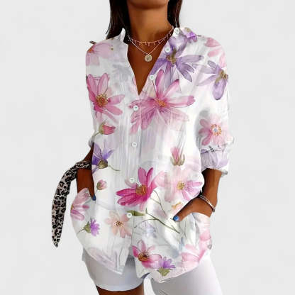 Colorful blouse with a playful print