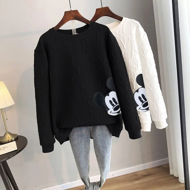 Disney Mickey Mouse Print Loose Sweatshirt