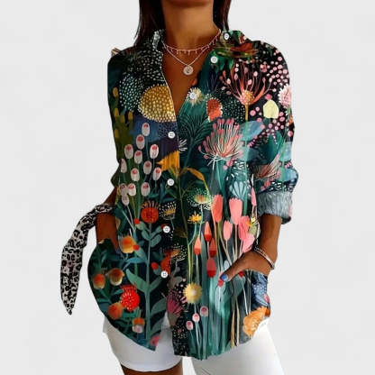 Colorful blouse with a playful print