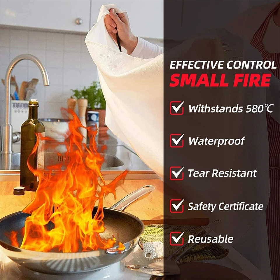 2-in-1 Fire Blanket for Home, Outdoor, and Travel - Portable and Suitable for Multiple Locations