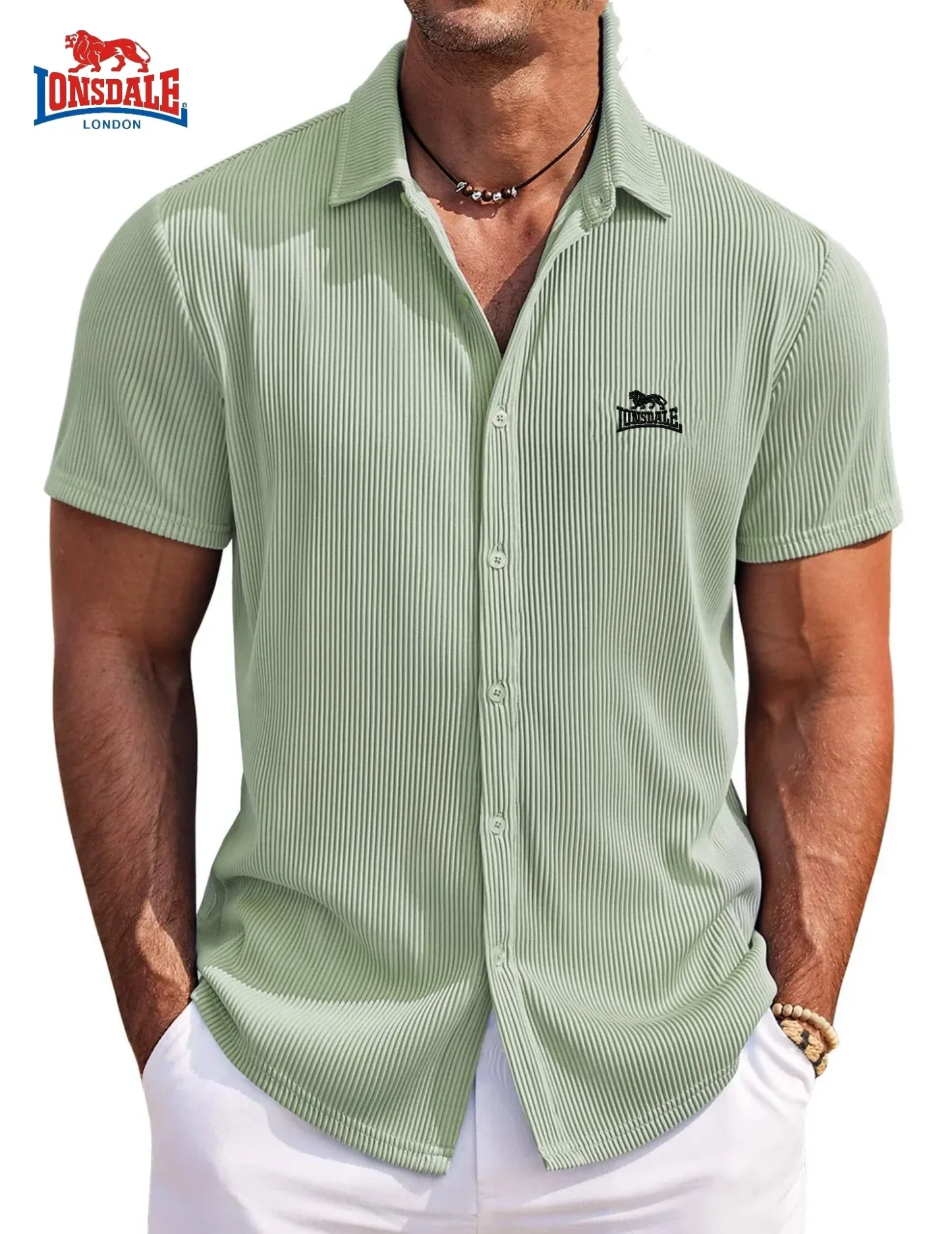 Summer Men's Embroidered High-quality Soft Striped Short Sleeved Shirt, New Luxury, Fashion, Casual, Cool Beach Style Top