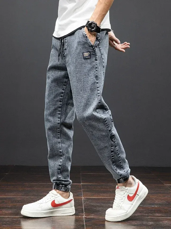 Spring Summer Jeans Men Fashion Tapered Harem Denim Pants Casual Jogger Baggy Jean Trousers Male Plus Size 5XL Streetwear