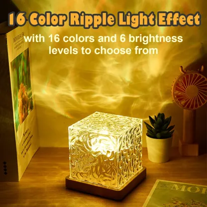 Rotating water ripple colorful atmosphere light