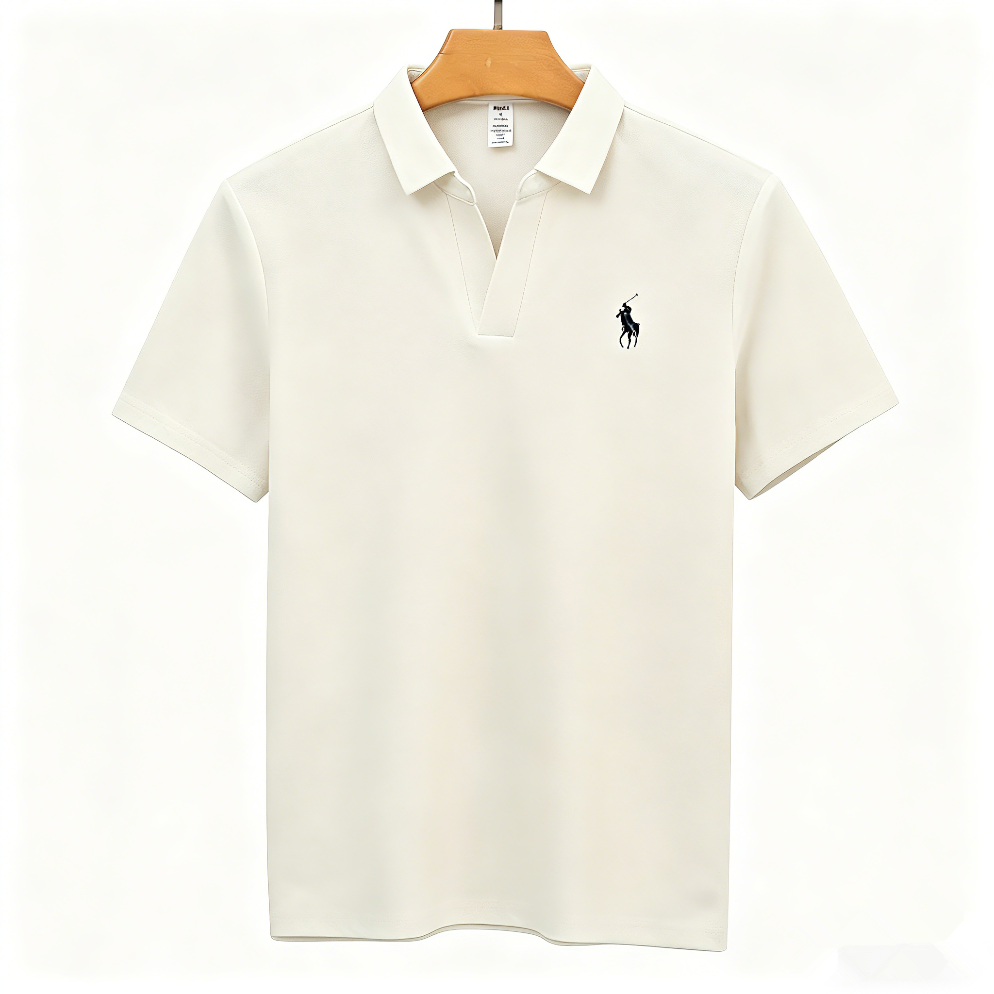 Men's classic short-sleeved V-neck polo shirt