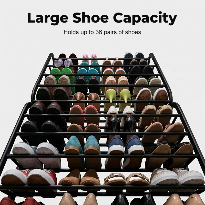 🚪✨Over-the-Door Shoe Organizer - 24 Pockets and Tool-Free Installation - Fits standard doors, holds up to 24 pairs - ideal for hallway or closet