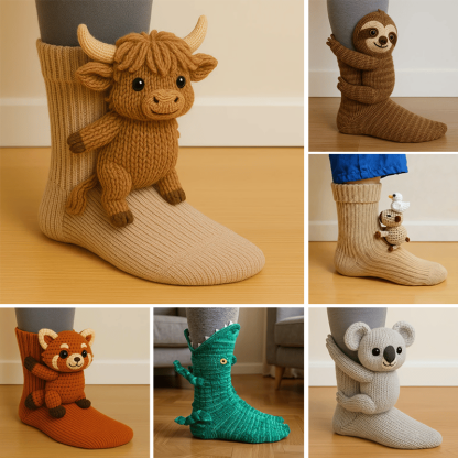 🎁 Last Day 50% OFF – Cozy 3D Knit Animal Socks, Cute & Comfy for You or a Lovely Gift 💝