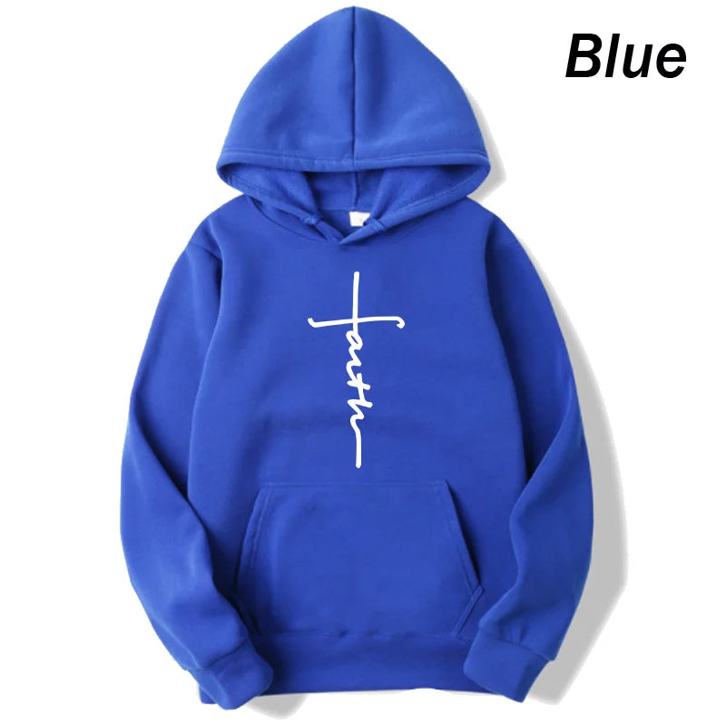 Unisex Faith Print Fleece Hoodie