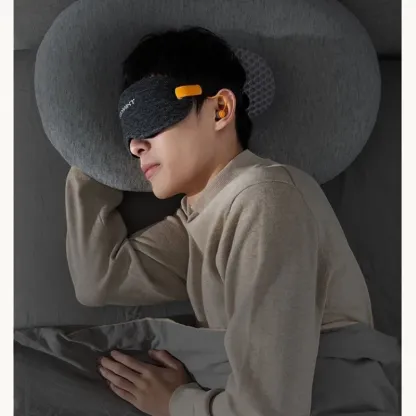 Sleep aid, light-blocking and noise-reducing eye mask with earplugs