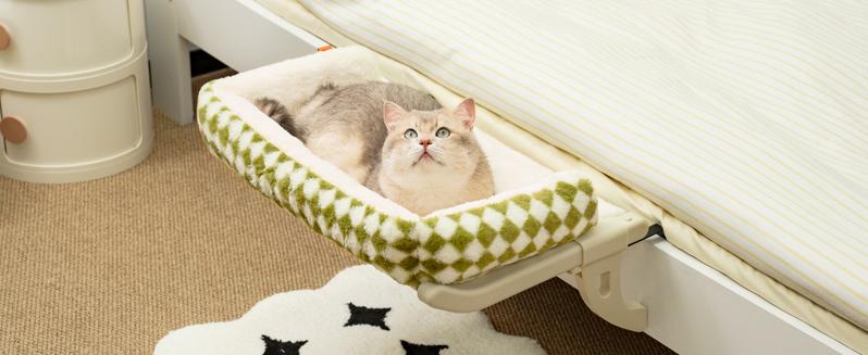 MEWOOFUN Cat Window Perch, Window Sill Mount Cat Hammock for Indoor Cats, Adustable Hammock with Removable Covers For Cat Bed Attach To Bedside