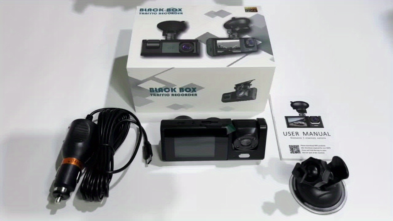 1080P 2 Cameras Dash Cam W/ IR Night Vision, Loop Recording & 2" IPS Screen