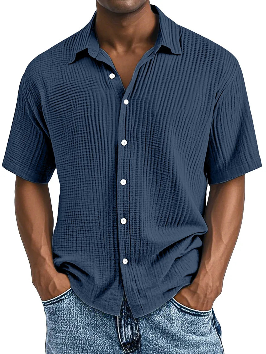 Men's Textured Short Sleeve Shirt