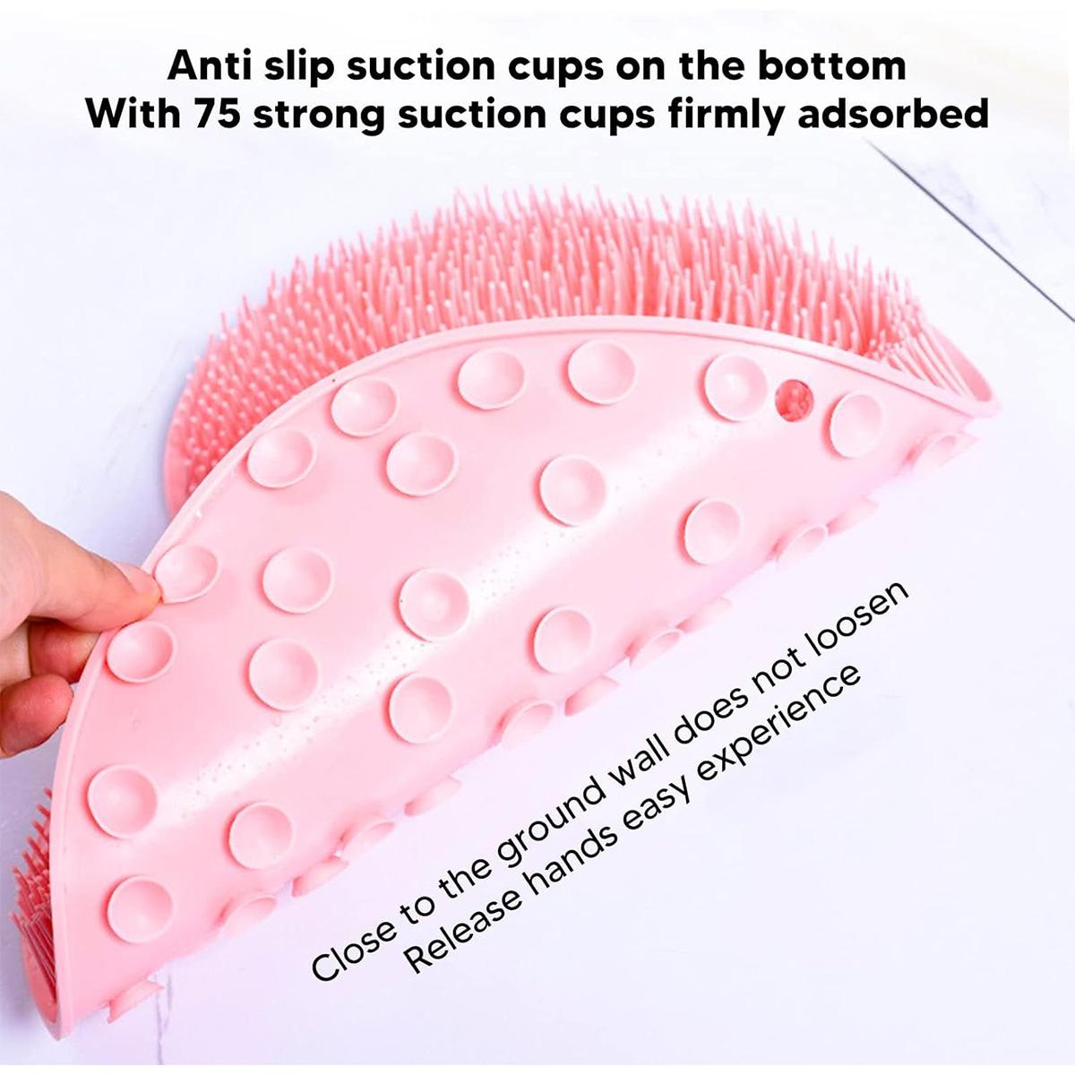 Silicone Shower Foot Scrubber Mat - Wall-Mounted Back & Feet Exfoliating Pad, Massage Soft Bristles | Suction Cups, Bathing Accessory for Men & Women Silicone Shower Foot Scrubber Mat - Wall-Mounted Back & Feet Exfoliating Pad, Massage Soft Bristles | Suction Cups, Bathing Accessory for Men & Women