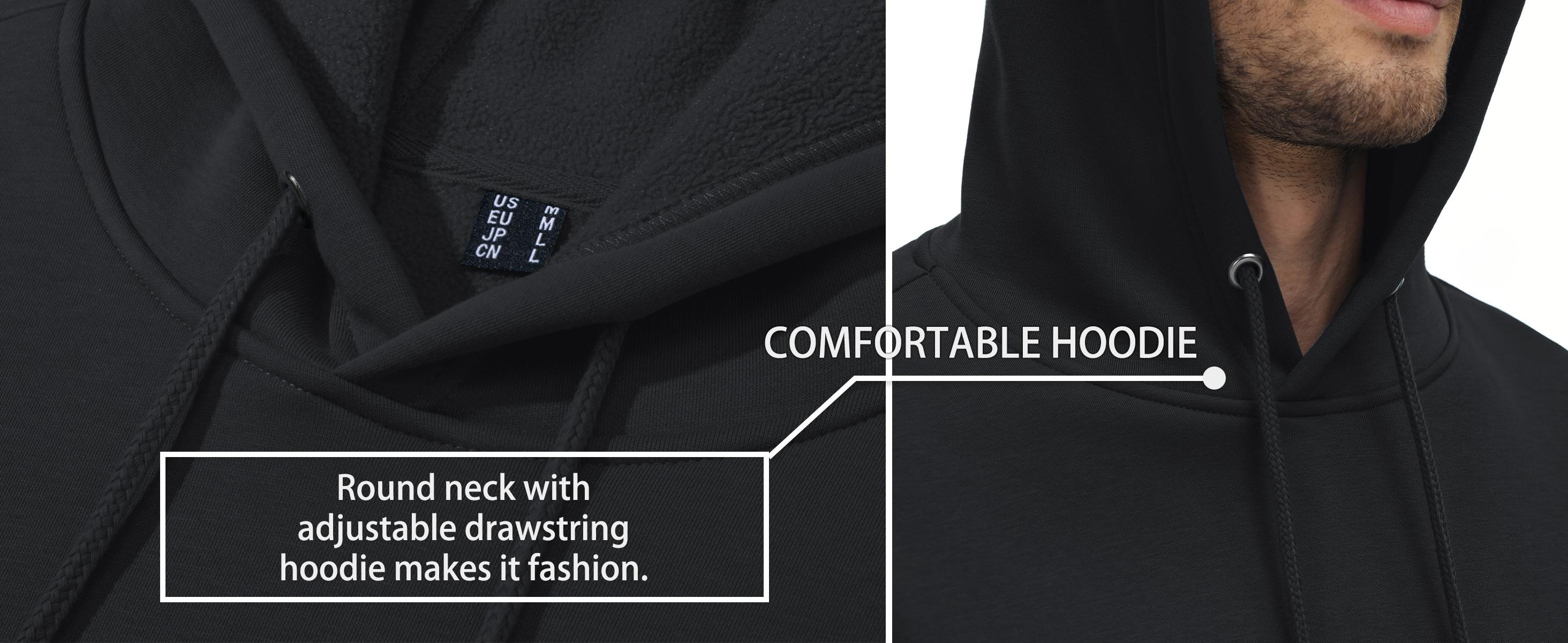 MAGCOMSEN Men's Fleece Lined Hoodie - Soft Cotton-Polyester Breathable Pullover, Casual Ootd Top with Pocket & Drawstring, Ribbed Hem, Anti-Shrink for Gym Workouts & Hiking/Light Outdoor,sohochic MAGCOMSEN Men's Fleece Lined Hoodie - Soft Cotton-Polyester Breathable Pullover, Casual Ootd Top with Pocket & Drawstring, Ribbed Hem, Anti-Shrink for Gym Workouts & Hiking/Light Outdoor,sohochic