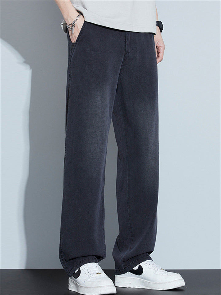 Men’s Summer Thin Loose Straight Retro Denim Pants