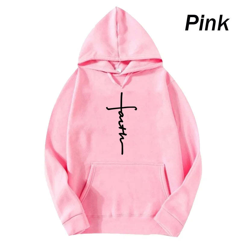 Unisex Faith Print Fleece Hoodie