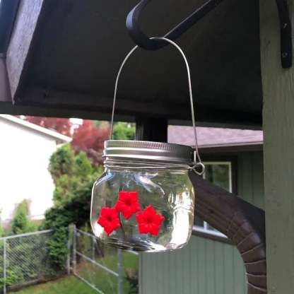 🎉Hot Sale 🎉 Beautiful Mason Jar Hummingbird Feeder W/ Three Ports