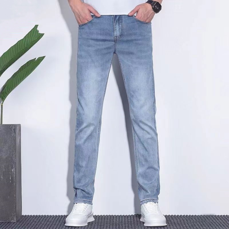 Lyocell Tencel Jeans Men's Pants 2025 New Straight Blast Casual Denim Pants