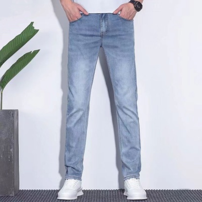 Lyocell Tencel Jeans Men's Pants 2025 New Straight Blast Casual Denim Pants