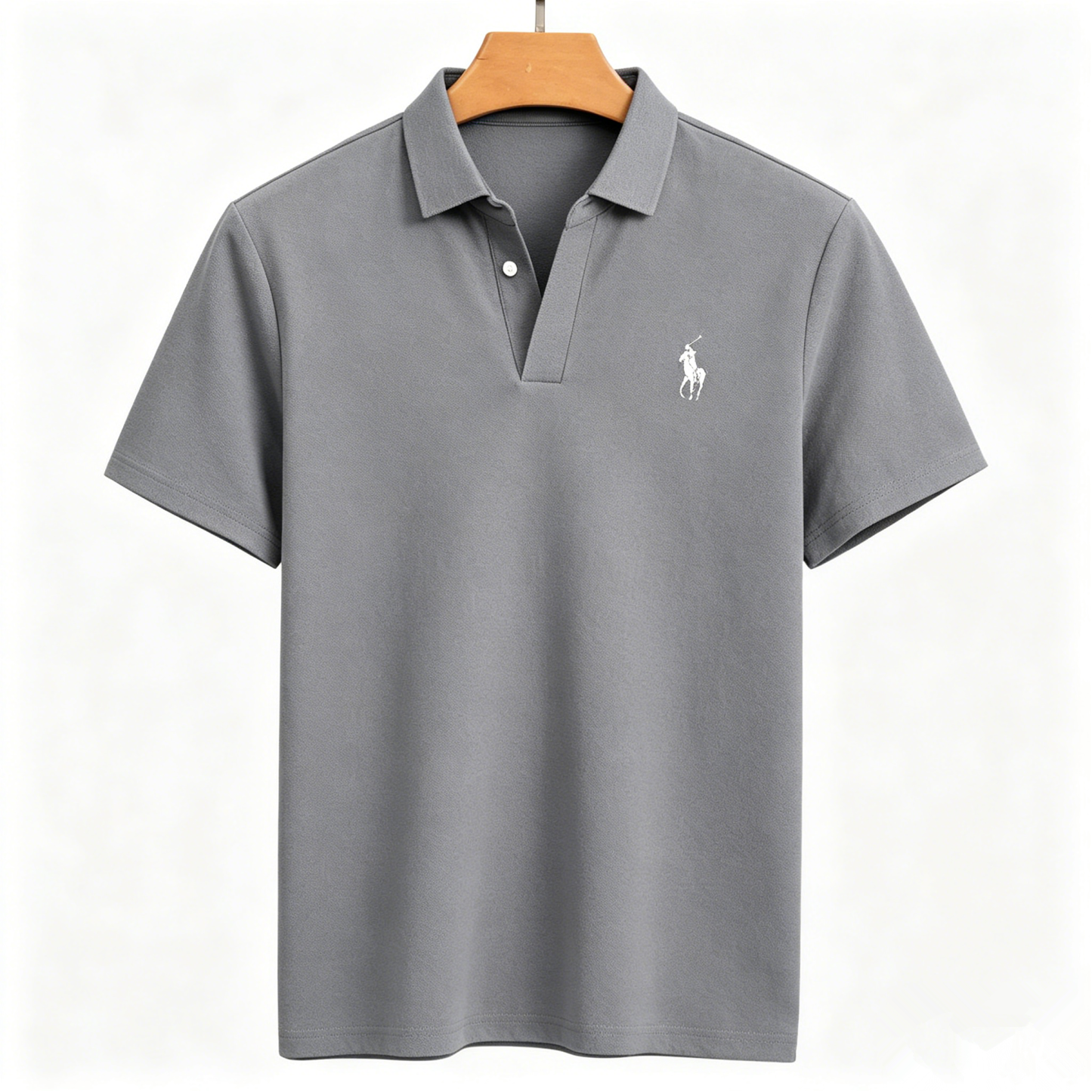 Men's classic short-sleeved V-neck polo shirt