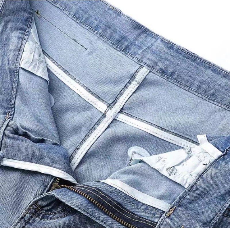 Lyocell Tencel Jeans Men's Pants 2025 New Straight Blast Casual Denim Pants