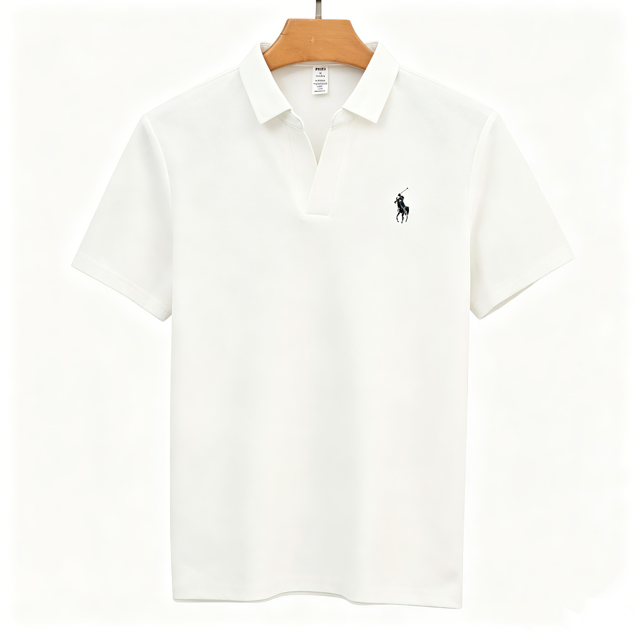 Men's classic short-sleeved V-neck polo shirt