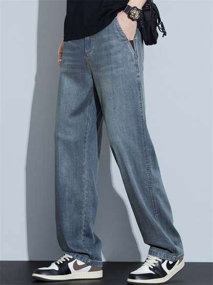 Men’s Summer Thin Loose Straight Retro Denim Pants