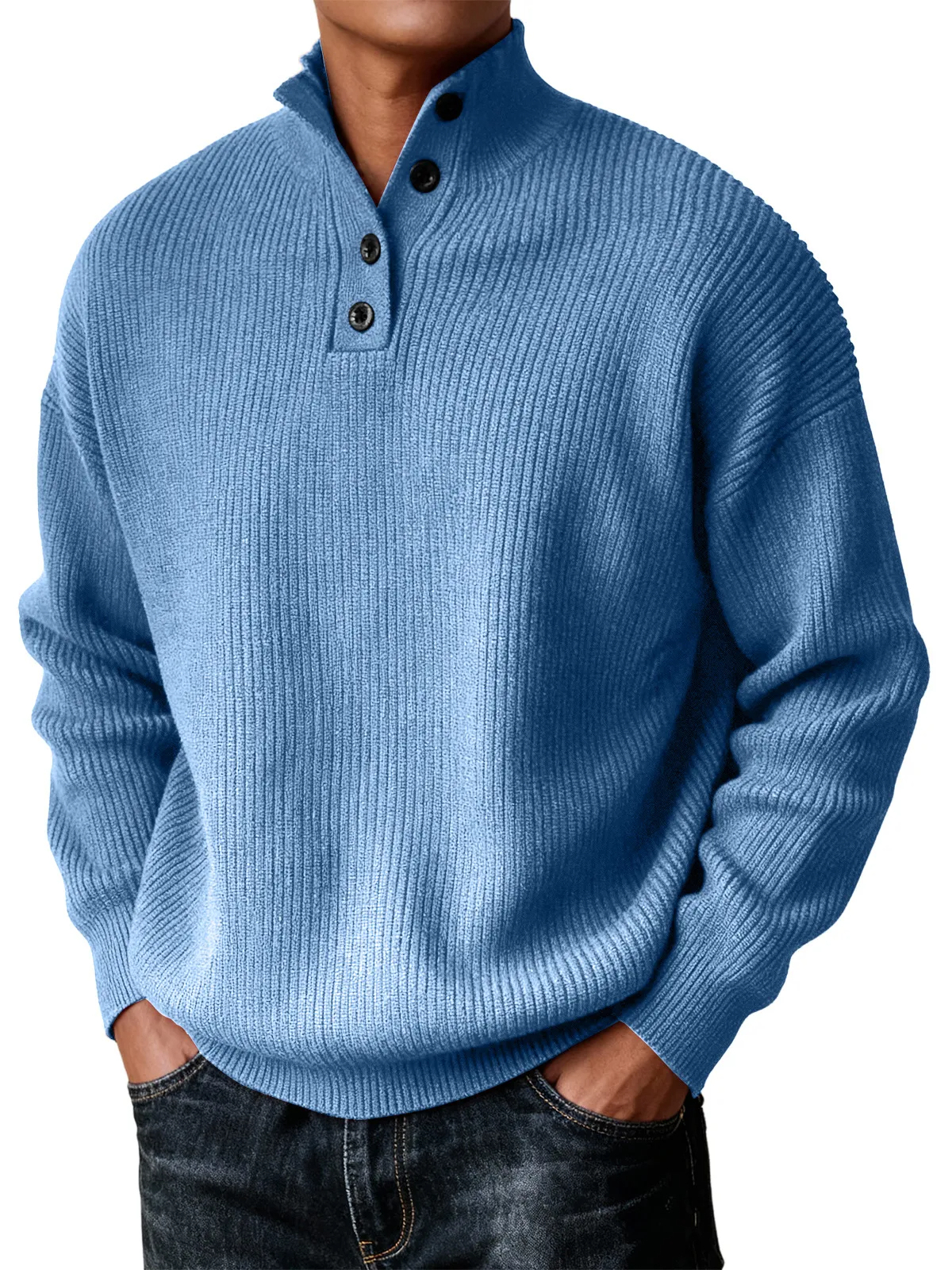 Men's Simple Turtleneck Casual Knitted Sweater(30% Wool)