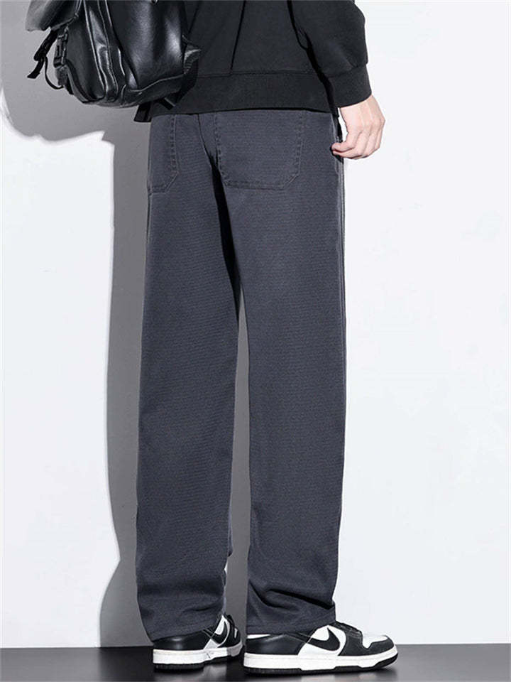 Men's Side Patchwork Loose Fit Straight Leg Pants for Spring Summer
