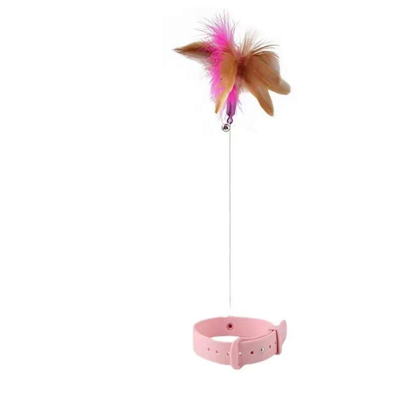 Cat Interactive Feather Collar Teaser Toy – Hands-Free Play | RobyPet