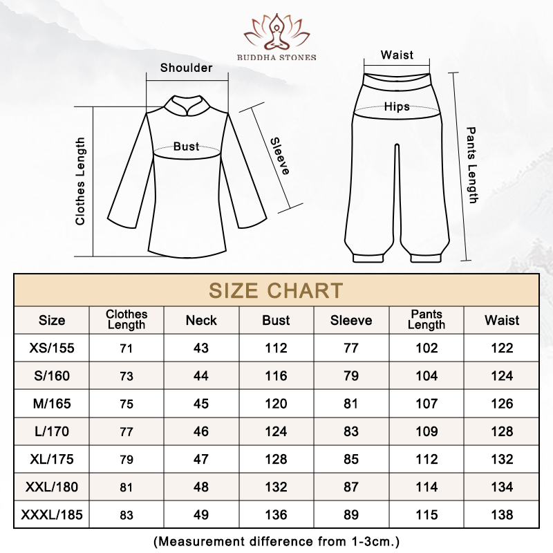 Simple Pattern Meditation Prayer Spiritual Zen Tai Chi Qigong Practice Unisex Clothing Set (Extra 30% Off | USE CODE: FS30) Clothes BS 1
