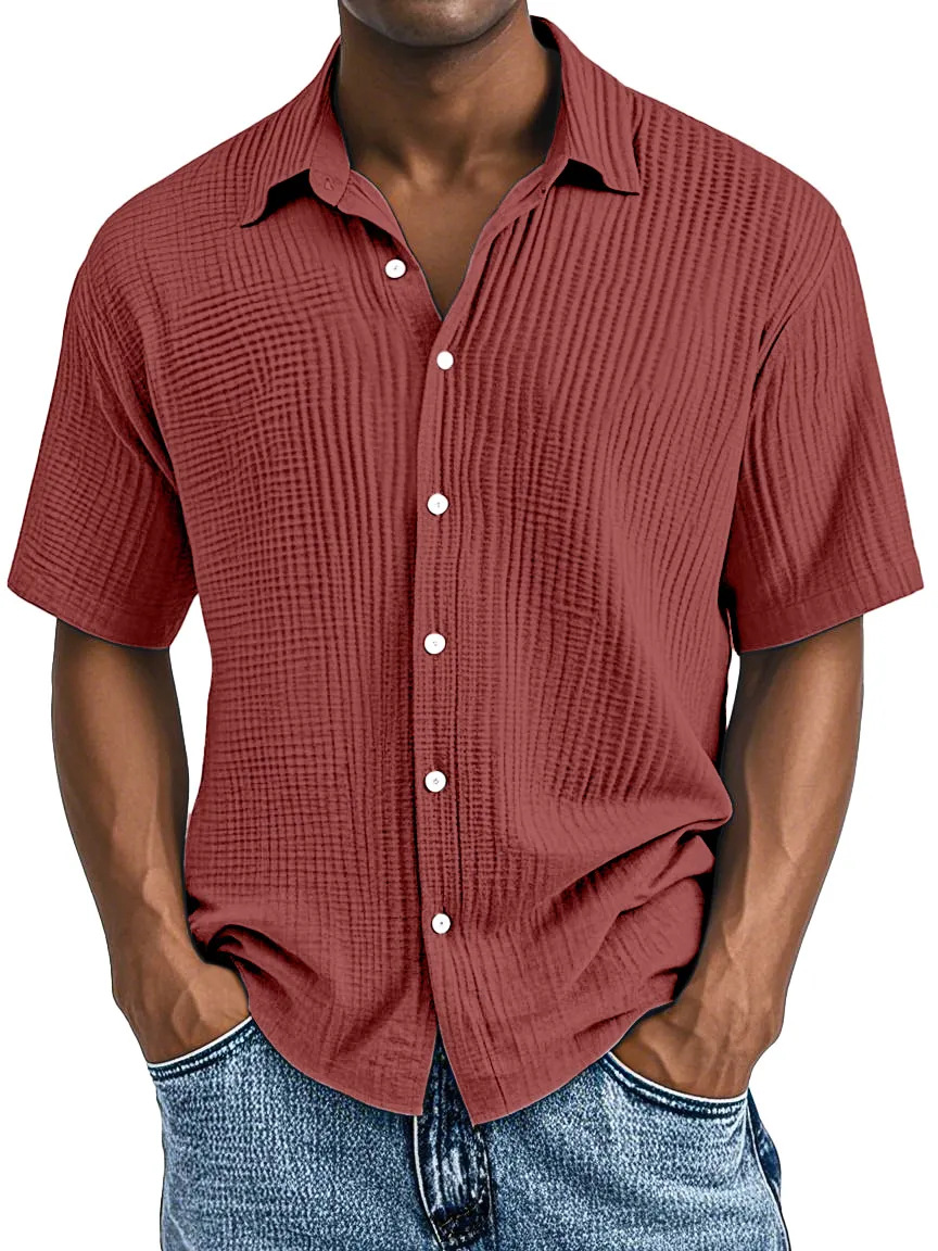 Men's Textured Short Sleeve Shirt