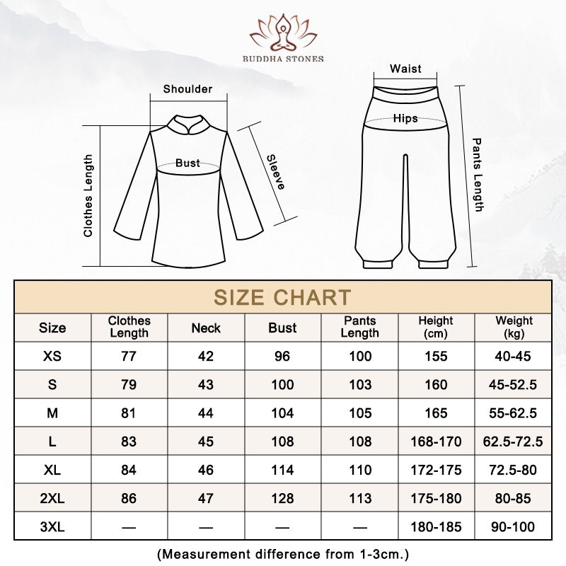 Buddha Stones Lotus Flower Leaf Pattern Tai Chi Meditation Prayer Spiritual Zen Practice Clothing Women's Set Clothes BS 1