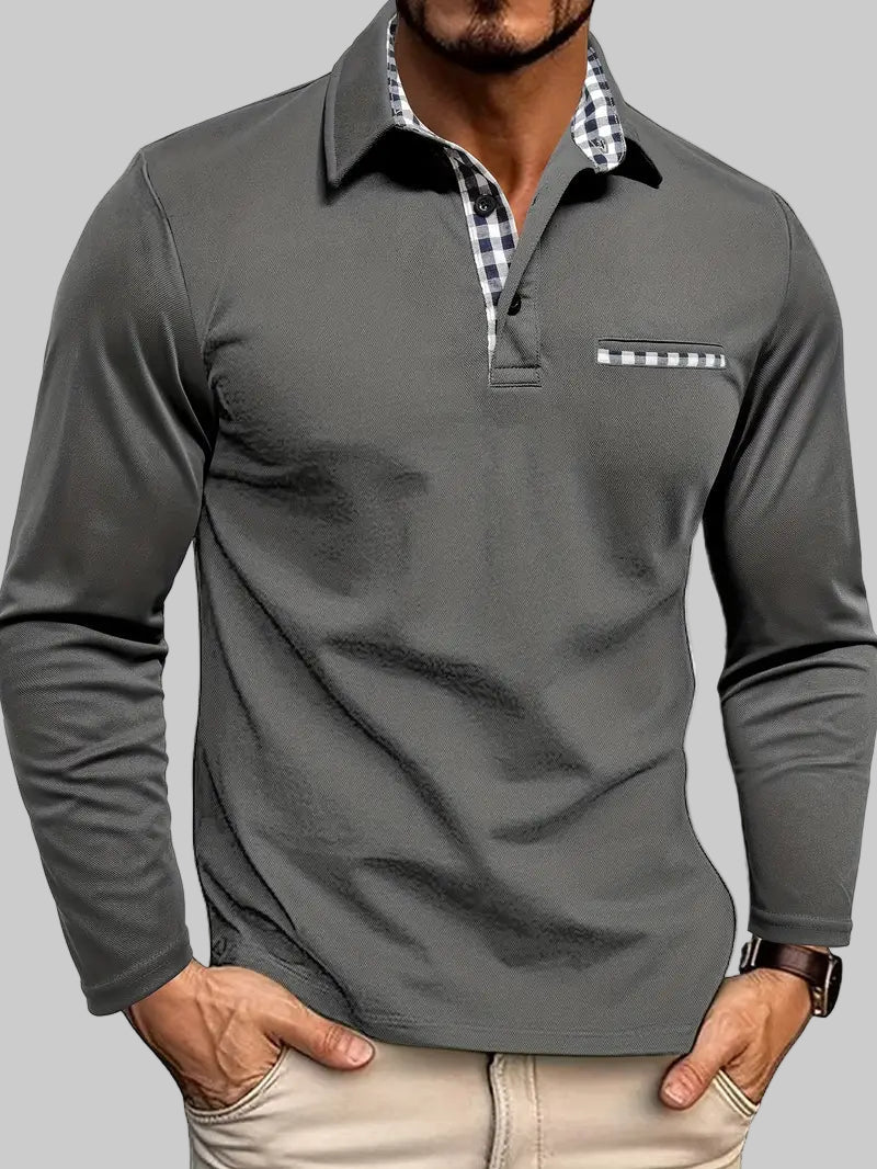 Long-sleeve polo shirt