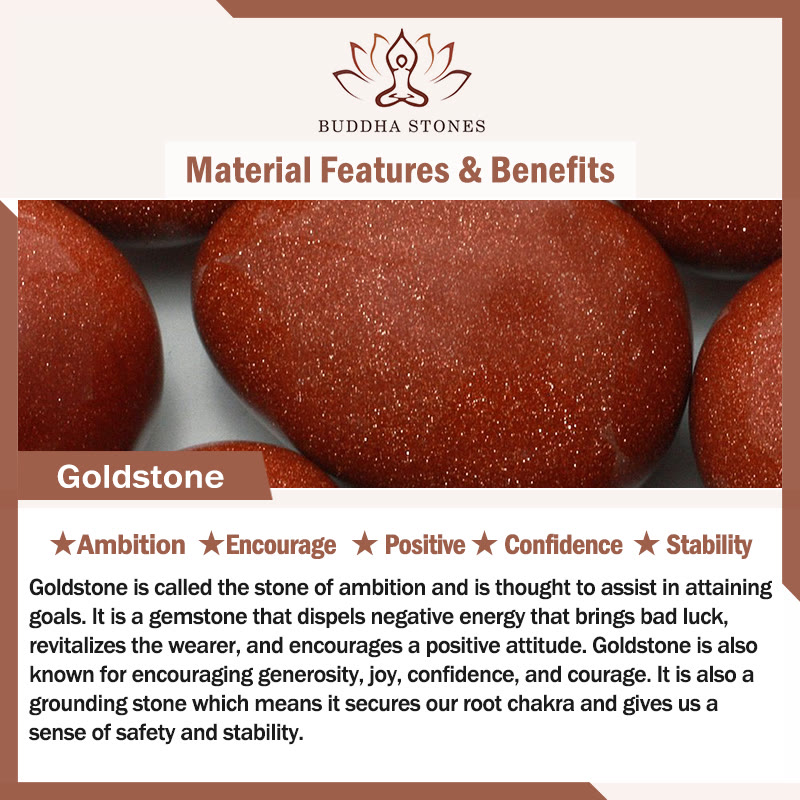 Buddha Stones 108 Mala Beads Goldstone Om Mani Padme Hum Swastika Confidence Bracelet Mala Bracelet BS 1