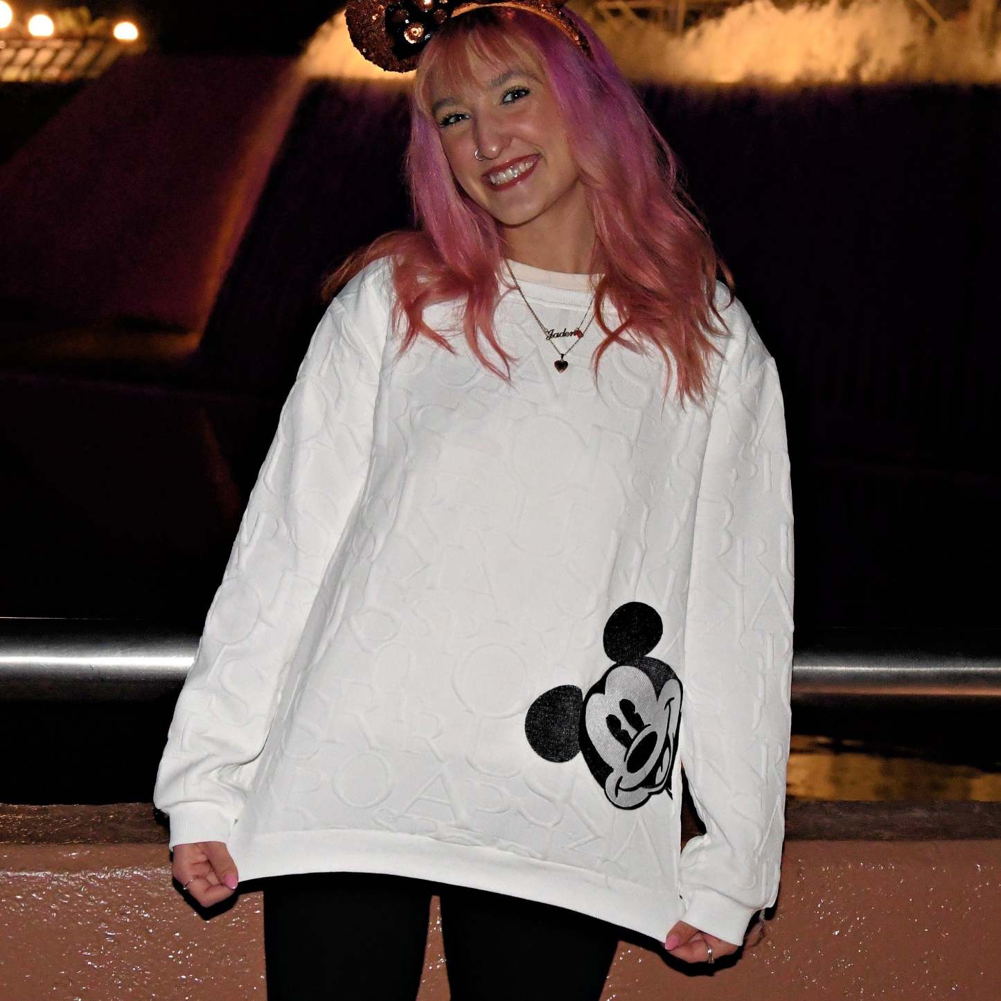 Disney Mickey Mouse Print Loose Sweatshirt