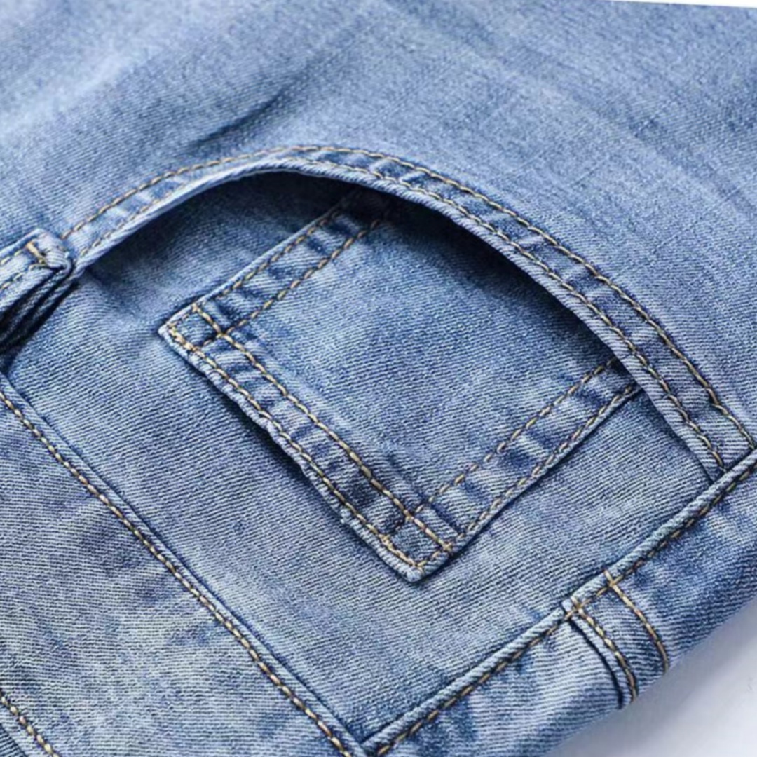 Lyocell Tencel Jeans Men's Pants 2025 New Straight Blast Casual Denim Pants