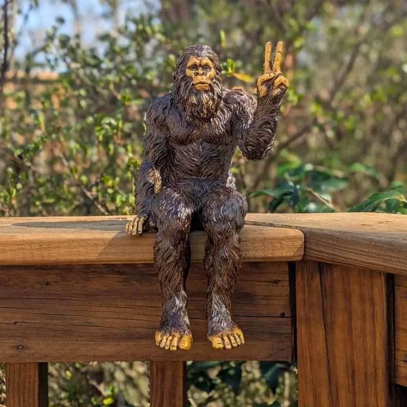 Bigfoot Peace Sign Sasquatch Yeti Statue