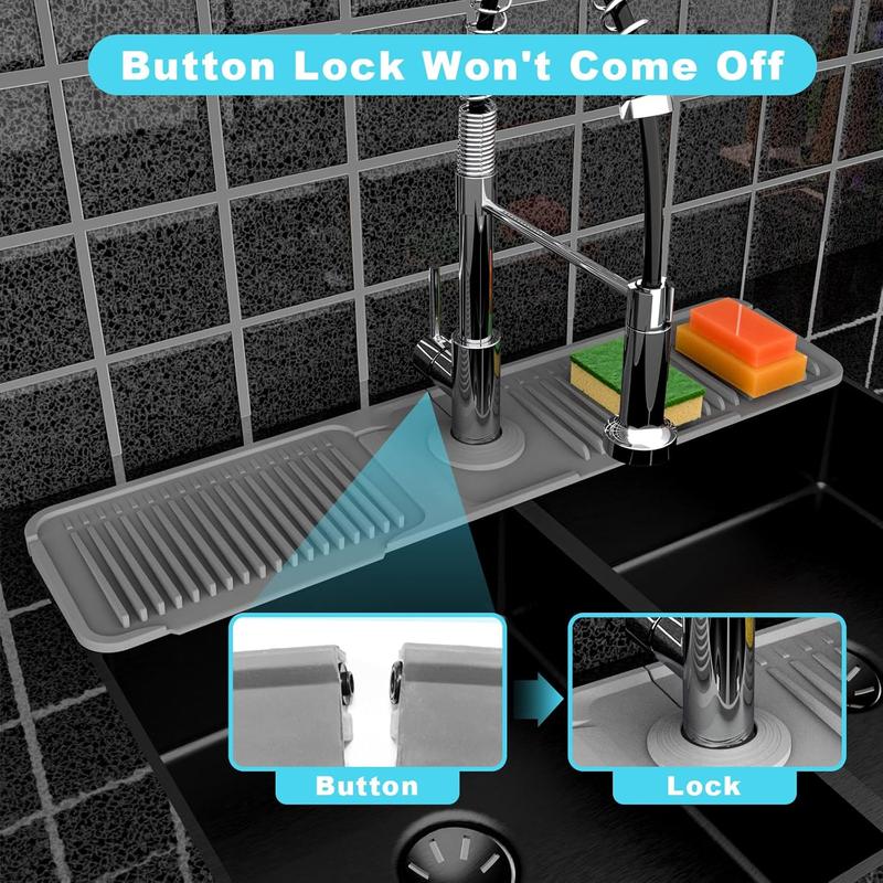 ✨ Silicone Kitchen Sink Faucet Mat – Folding Splash Guard & Draining Protector