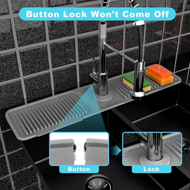 ✨ Silicone Kitchen Sink Faucet Mat – Folding Splash Guard & Draining Protector