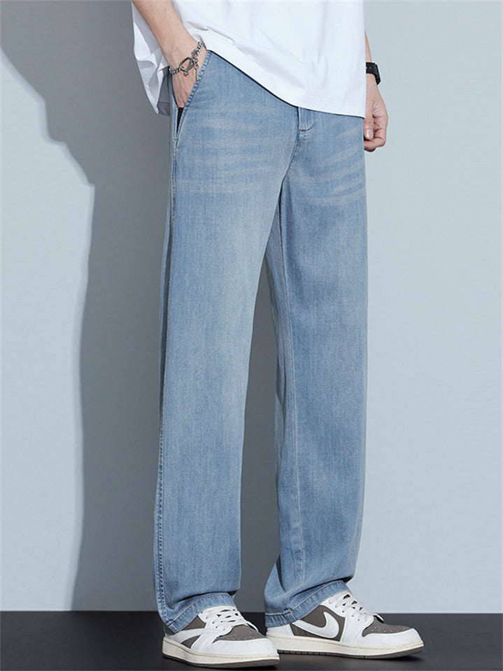 Men’s Summer Thin Loose Straight Retro Denim Pants