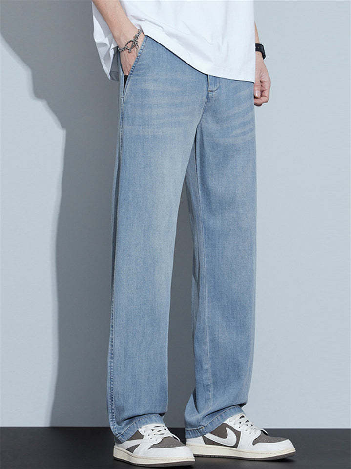 Men’s Summer Thin Loose Straight Retro Denim Pants