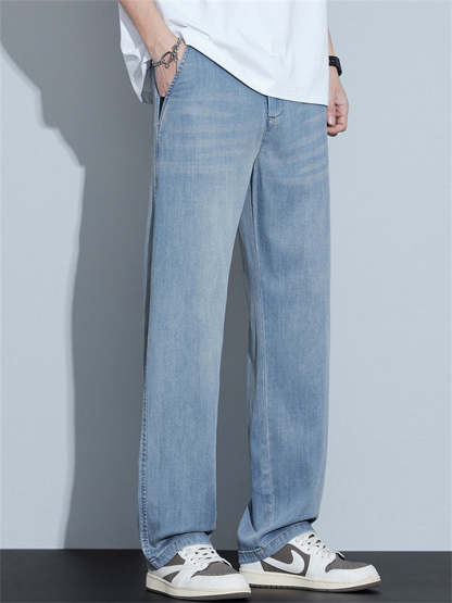 Men’s Summer Thin Loose Straight Retro Denim Pants